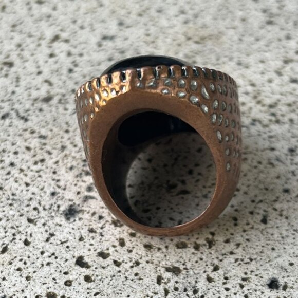 Black Onyx Cocktail Ring - size 8-1/2 - Picture 9 of 9